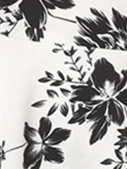 Work flower Print Contrast Panel 2pc Sets Chiffon V Neck Jacket Dress