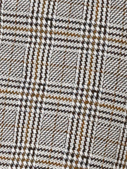 Mock Neck 3/4 Sleeve Slim Check Office Work Plaid Dress