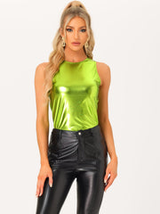 Metallic Sleeveless Shiny Shimmer Party Club Tank Top