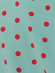 Summer Polka Dots Top Bow Tie V Neck Ruffled Cap Sleeve Office Blouse