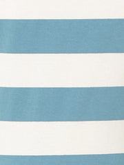 Striped 3/4 Sleeve Casual Basic Boat Neck T-shirt