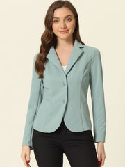 Solid Work Office Lapel Collar Stretch Jacket Suit Blazer
