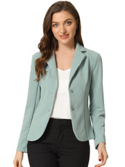 Solid Work Office Lapel Collar Stretch Jacket Suit Blazer