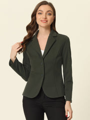 Solid Work Office Lapel Collar Stretch Jacket Suit Blazer