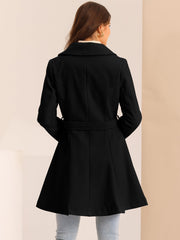 Elegant Overcoat Shawl Collar Single Winter Belted Long Coat