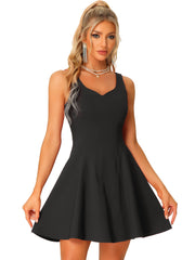 Party Sexy Sleeveless Sweetheart Neck Fit and Flared A Line Swing Cocktail Mini Dress