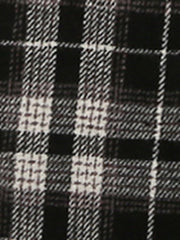 Double Breasted Notched Lapel Plaid Trench Blazer Coat