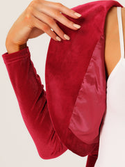 Long Sleeve Lapel Collar Velvet Open Front Cropped Bolero Shrugs