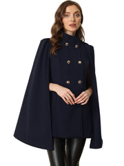 Winter Slit Sleeve Double Breasted Cloak Cape Coat