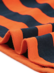Striped 3/4 Sleeve Round Neck Casual T-Shirt