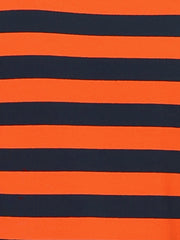 Striped 3/4 Sleeve Round Neck Casual T-Shirt