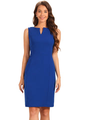 Sheath Striped Work Office Sleeveless Bodycon Pencil Dress