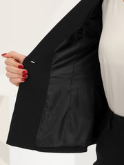 2 Pieces One Button Short Sleeve Blazer Jacket and Suit Pants Office Suit Set