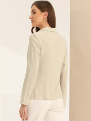 Notch Lapel One Button Casual Suit Linen Blazer