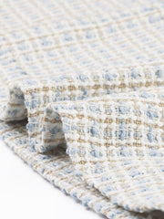 Elegant Button Front V Neck Plaid Tweed Overalls Pinafore Dress