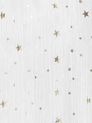 Chiffon Sleeveless Smocked Waist Gilding Metallic Stars Party Dress