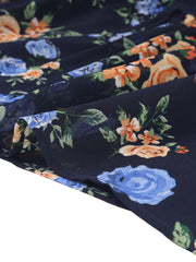 Ruffle Boho Chiffon Floral Printed Long Tiered Midi Skirt