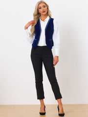 Retro Velvet Waistcoat V Neck Sleeveless Racerback Steampunk Vest