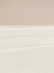 Mesh Solid Long Sleeve Mock Neck Sheer Panel Side Shirring Top
