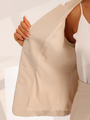 2 Piece Notched Collar Blazer and Pencil Skirt Business Suit Set