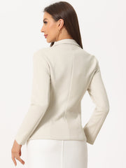 Faux Suede Lapel Collar Cowgirl 2 Button Blazer Jacket