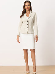 Faux Suede Lapel Collar Cowgirl 2 Button Blazer Jacket