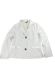 Faux Suede Lapel Collar Cowgirl 2 Button Blazer Jacket