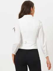 Lapel Collar Dressy Versatile Racerback Suit Vest Waistcoat