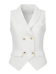 Lapel Collar Dressy Versatile Racerback Suit Vest Waistcoat