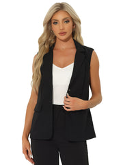 Sleeveless Business Casual Linen Work Office Vest