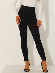 Womens' Velvet Elastic Waist Side Zipper Narrow Leg Skinny Casual Pants