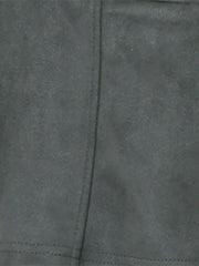 Faux Suede Lapel Collar Long Sleeve Casual Work Office Jacket