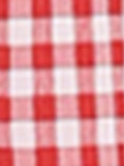 Ruffle Trim V Neck Button Decor Plaid Gingham Tiered Midi Dress