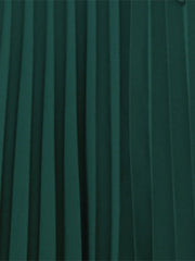 Sleeveless V Neck Belted A-line Midi Elegant Pleated Dress