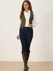 Denim Jakcet Sleeveless V Neck Button Down Casual Jean Waistcoat Vest