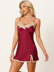 Satin Pajama Cami Dress Sleepwear Spaghetti Strap Lounge Nightgown