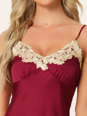 Satin Pajama Cami Dress Sleepwear Spaghetti Strap Lounge Nightgown