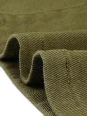 Midi Skirt Flap Pocket Back Slit Drawstring Cargo Skirt