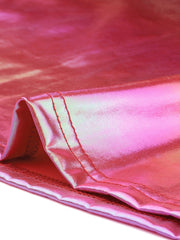 Sleeveless U Neck Party Holographic Shiny Metallic Crop Top
