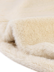 Lapel Collar Faux Fur Fuzzy Winter Warm Pockets Coat