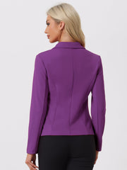 Solid Work Office Lapel Collar Stretch Jacket Suit Blazer