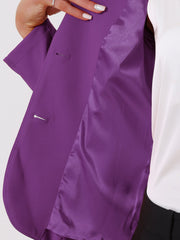 Solid Work Office Lapel Collar Stretch Jacket Suit Blazer