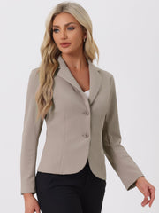 Solid Work Office Lapel Collar Stretch Jacket Suit Blazer