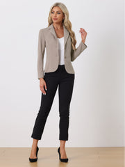 Solid Work Office Lapel Collar Stretch Jacket Suit Blazer
