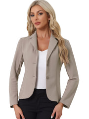 Solid Work Office Lapel Collar Stretch Jacket Suit Blazer