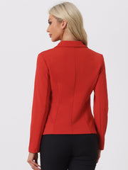 Notched Lapel Collar Stretch Work Office Workwear Jacket Blazer