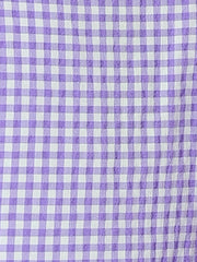 Summer Gingham Tops Square Neck Ruffle Cap Sleeve Blouse