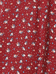 Square Neck Smocked Shirred Puff Sleeves Floral Midi Dress
