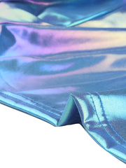 Women's Cropped Bolero Holographic Party Shimmering Shiny Lightweight Metallic Cardigan