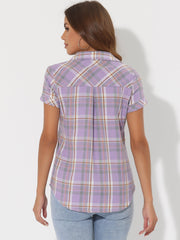Classic Plaid Button Down Short Sleeve Shirt